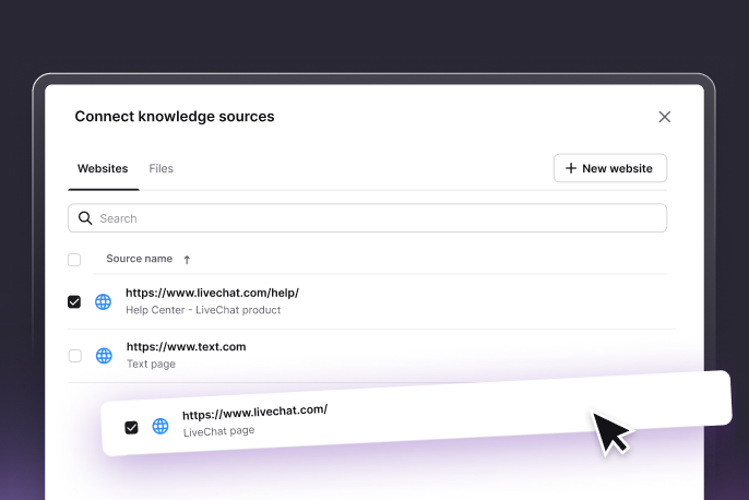 Retail AI knowledge sources for product inventory and customer support