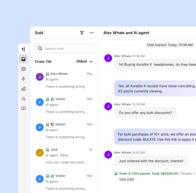 ChatBot AI agent workspace for retail customer support conversations